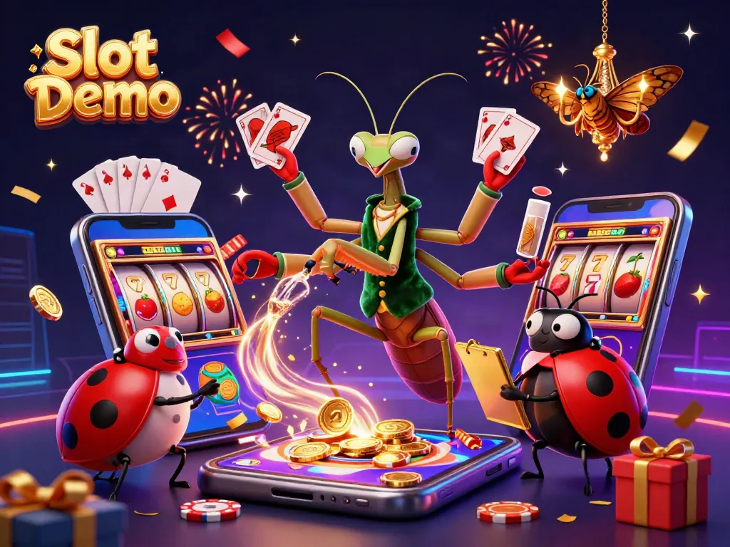 Experience Slot Demo with vibrant 3D casino characters and dynamic slot game elements.