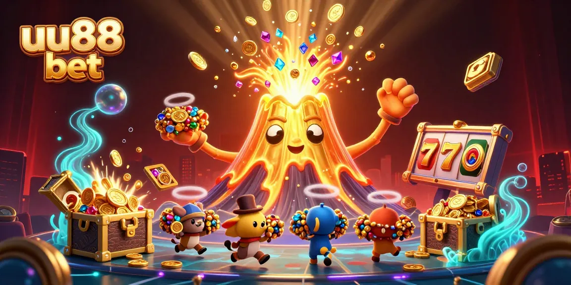 Participate in thrilling gaming experiences with uu88 bet's dynamic casino visuals and vibrant treasure elements.