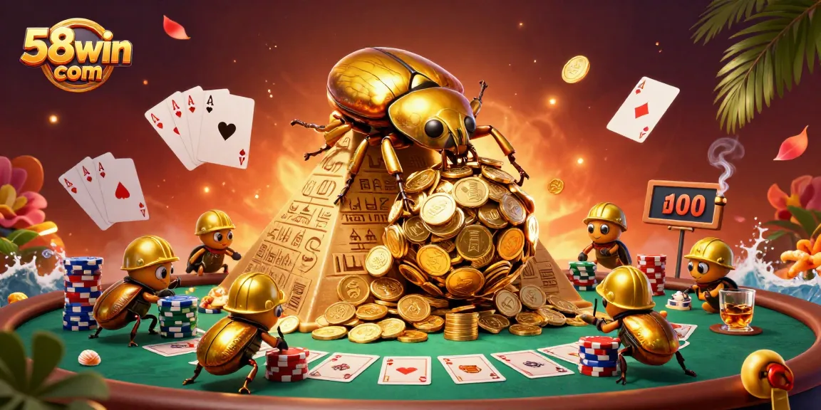 Experience the thrill of gambling with golden coins at 58win com's casino game scene.