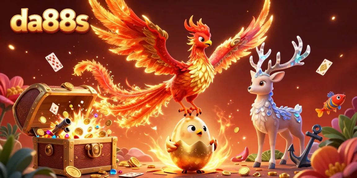 Experience thrilling gaming action at da88s with majestic phoenix and vibrant treasure elements.