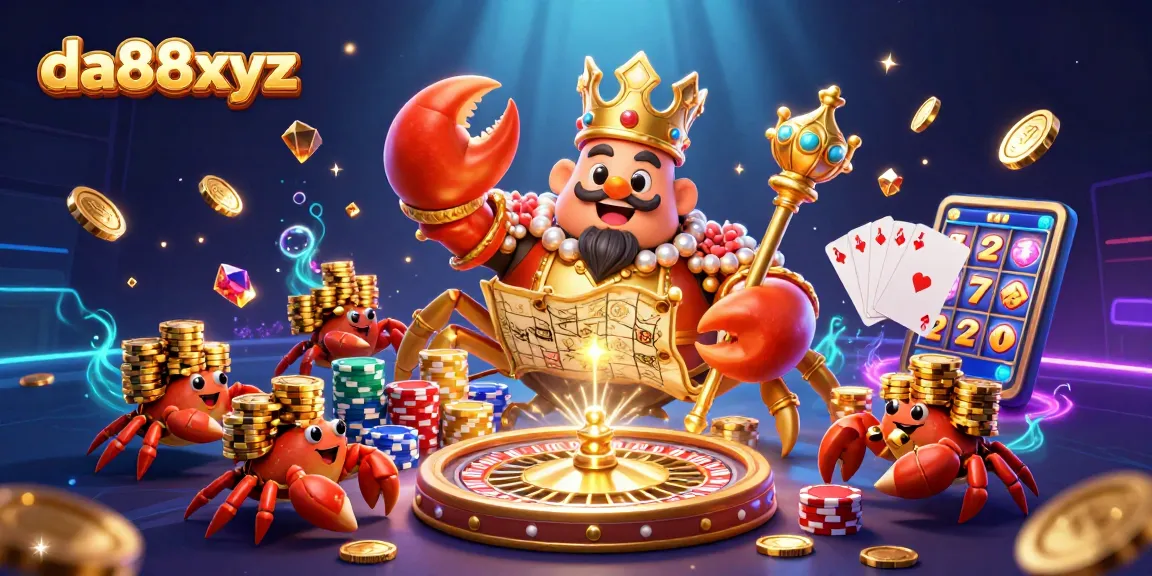 Experience excitement with da88xyz through immersive golden crab emperor casino scene.