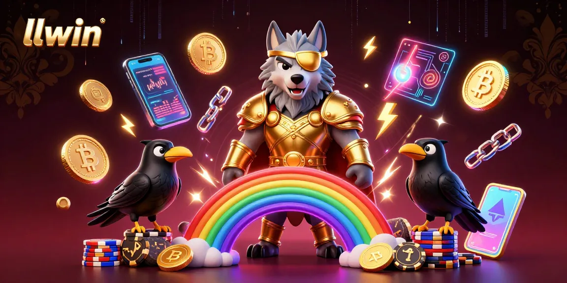 Engage in online gaming adventures with llwin as mystical characters navigate vibrant casino chips.
