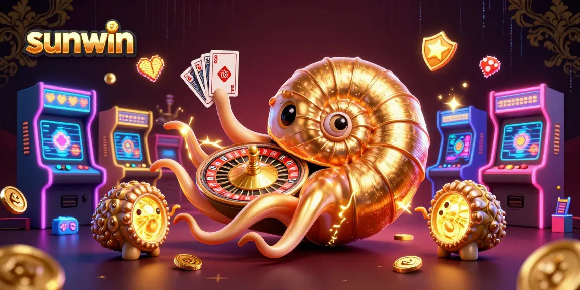Engage with thrilling games at sunwin featuring a giant nautilus roulette wheel and glowing companions.