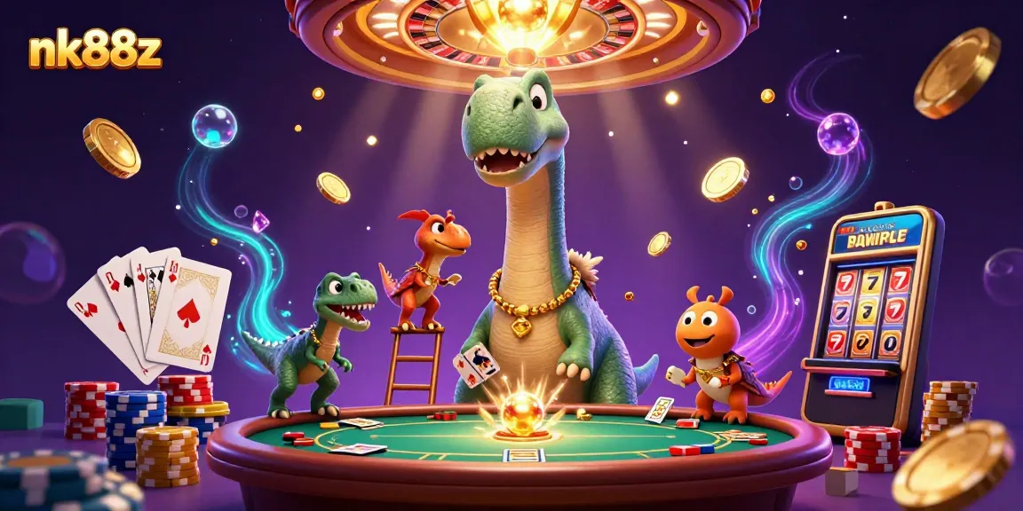 Experience excitement at nk88z with a vibrant casino scene featuring interactive characters and dynamic game elements.